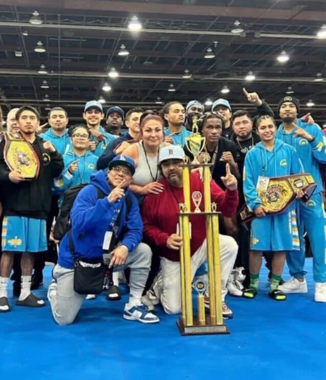 The California Golden Gloves team with the 2024 team trophy